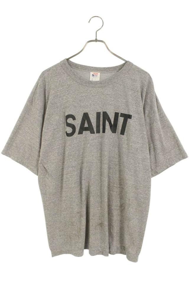 セントマイケル サイズ:L  25SS  SM-HR8-0000-087 ロゴプリントヴィンテージ加工Tシャツ 中古 SB01