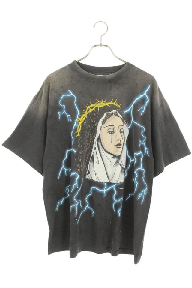 セントマイケル サイズ:L  25SS  SM-HR8-0000-011 マリアプリントヴィンテージ加工Tシャツ 中古 SB01