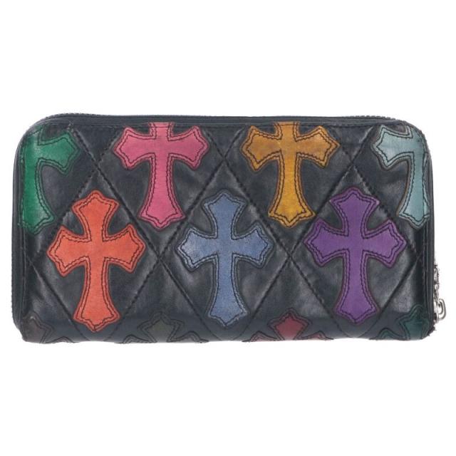 クロムハーツ REC F ZIP QUILTED マルチセメタリークロスキルティングレザーウォレット財布 中古 SJ02