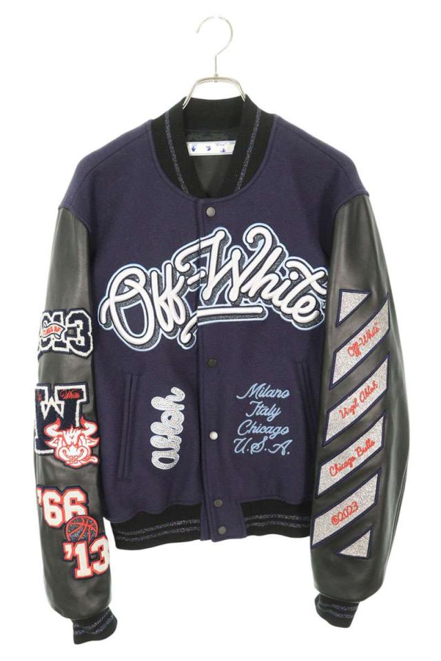 オフホワイト サイズ:L  OMEA305T23FAB003 3Dラインスタジャンブルゾン 中古 BS99