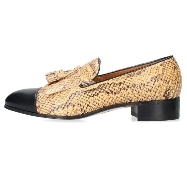 グッチ サイズ:7.5  725804 パイソンストレートチップタッセルローファー 中古 BS99