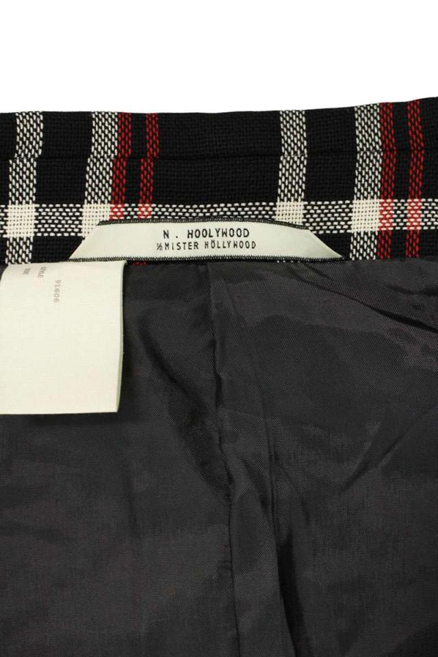 エヌハリウッド サイズ:40 1201-C002-069 チェック柄ガウンコート 中古