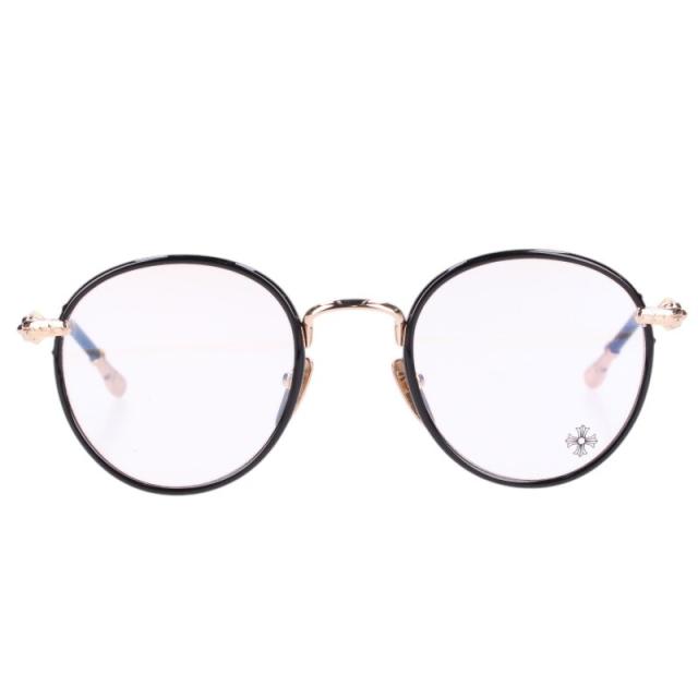 クロムハーツ サイズ:49□22-143 FIRKIN サイドダガーテンプルラウンドフレーム眼鏡 中古 SJ02