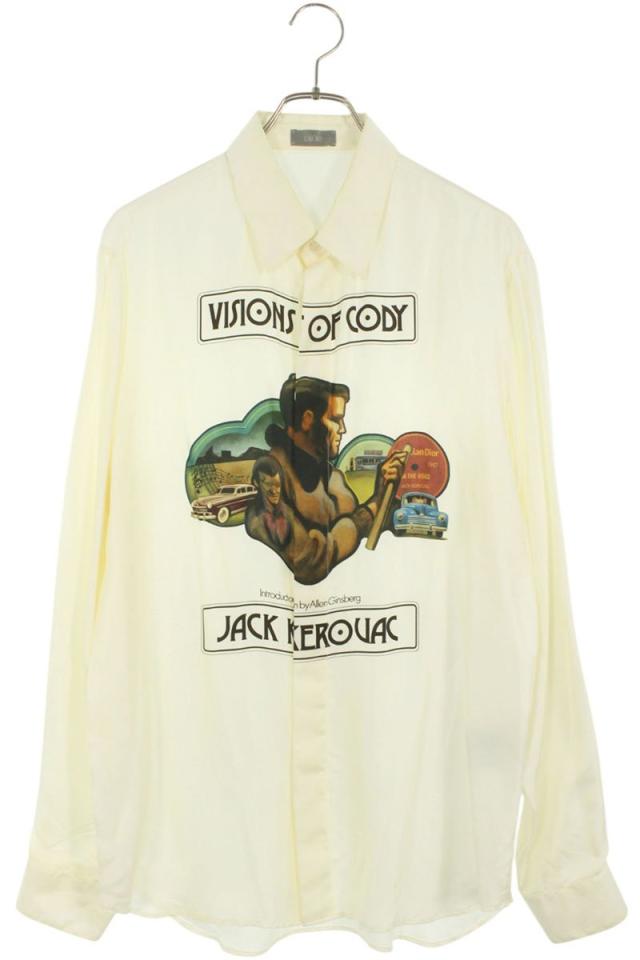 ディオール サイズ:41  013C501A5629 フロントデザインシルク長袖シャツ 中古 BS99