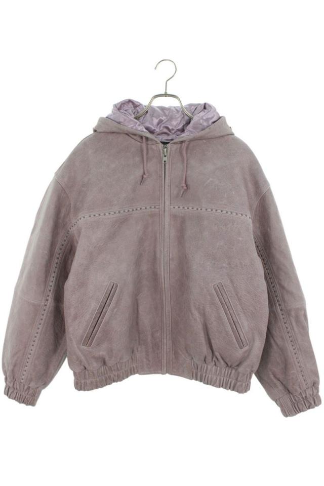 シュプリーム サイズ:M  Studded Hooded Leather Jacket スタッズフーデッドレザーブルゾン 中古 SB01