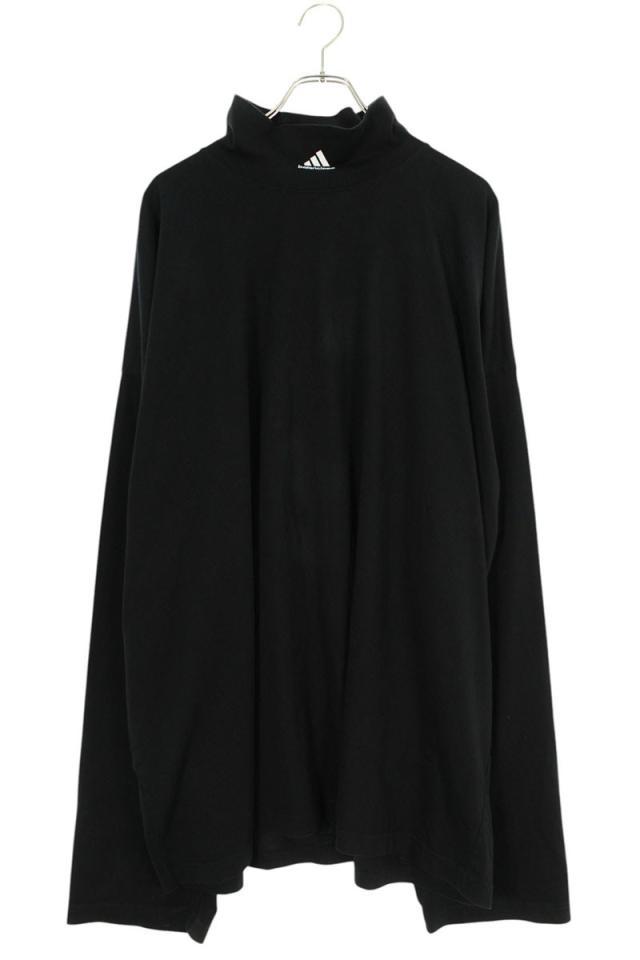 バレンシアガ  アディダス サイズ:M  724591 TNVP8 ロゴハイネック長袖カットソー 中古 SB01