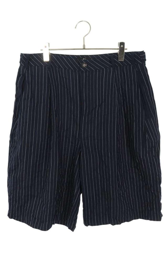 ステューシー サイズ:32インチ  24SS  VOLUME PLEATED SHORT WRINKLED STRIPE 112314 リンクルストライプボリュームプリーツハーフパンツ 中古 BS99
