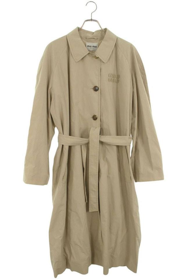 ミュウミュウ サイズ:38  MS2017 S000 15ML ベルト付きシングルブレストポプリンコート 中古 BS99