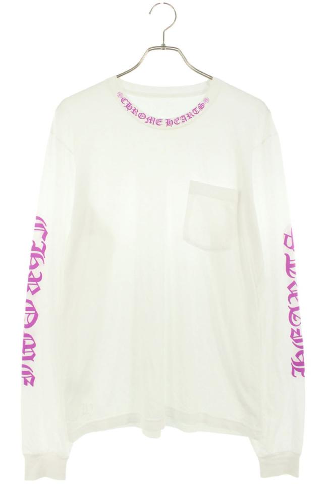 クロムハーツ サイズ:L  CH L S  1 袖ロゴバックプリント長袖カットソー 中古 OS06