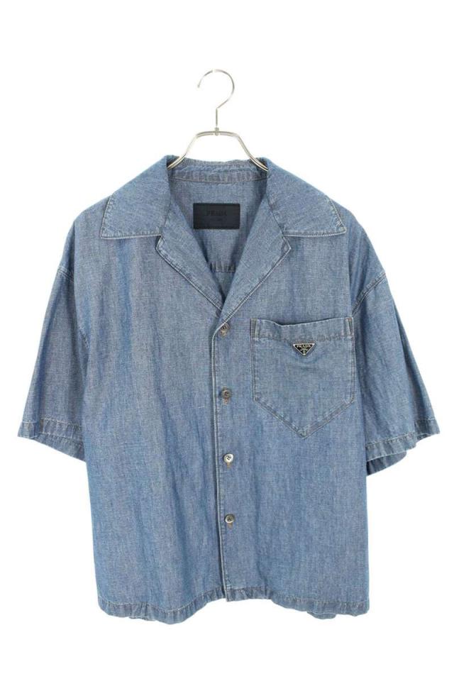 プラダ サイズ:S GEC068 トライアングルプレートシャンブレーシャツ 中古 BS55