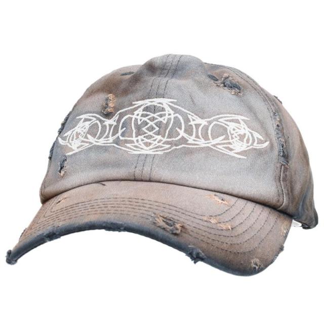 アレキサンダーディジェノバ  ロゴ刺繍ダメージ加工ベースボールキャップ 中古 FK04