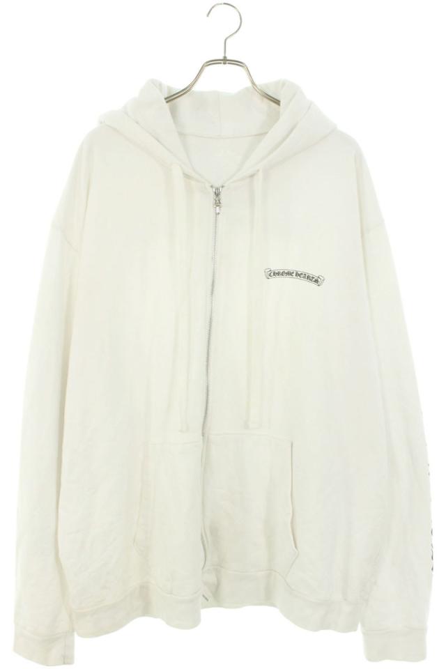 クロムハーツ サイズ:XXL  SWTSHRT HD ZIP スクロールラベルプリントダガージップアップパーカー 中古 GZ11