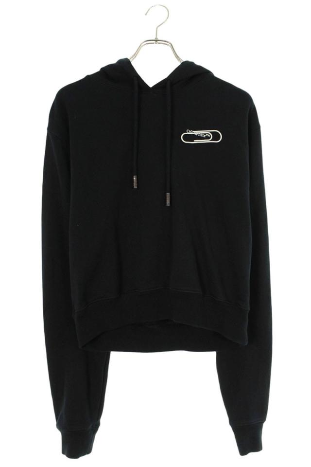 オフホワイト サイズ:S  OWBB016E20FLE001 ロゴプリントプルオーバーパーカー 中古 BS99