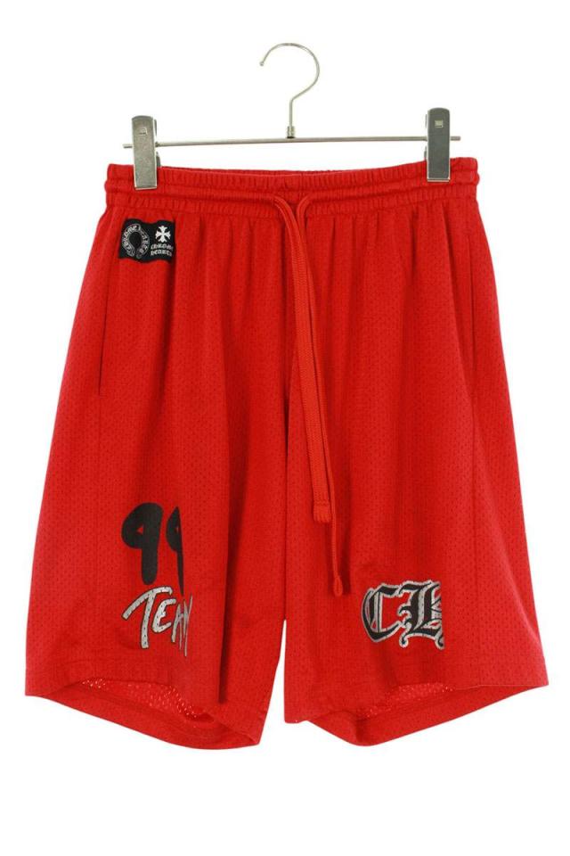 クロムハーツ サイズ:S  MESH VARSITY SHORTS CHプリントメッシュハーフパンツ 中古 SJ02