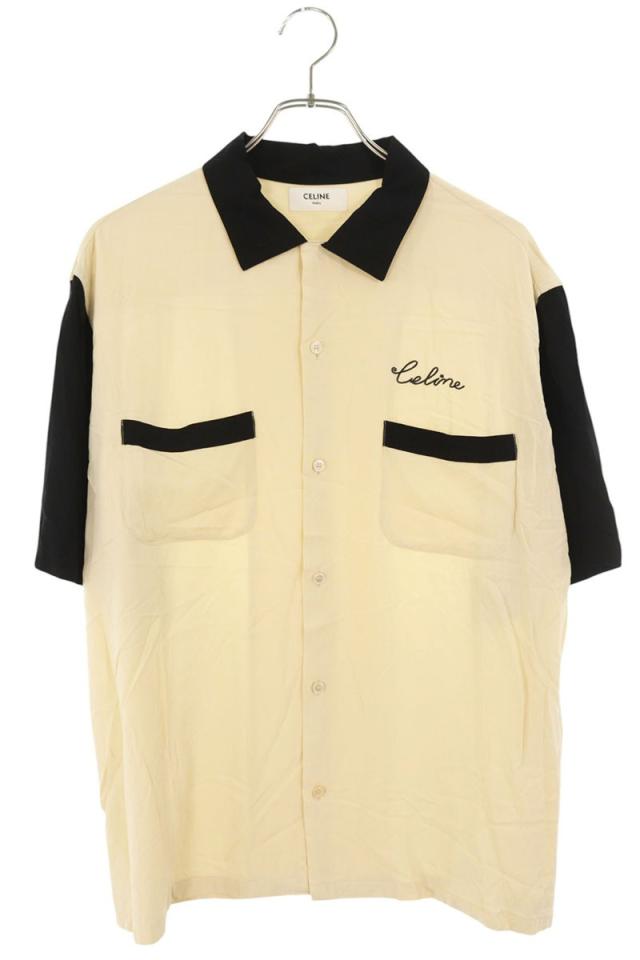 セリーヌ サイズ:40 24AW 2C15C852C.02BY ロゴ刺繍ロカビリー半袖シャツ 中古 SS13