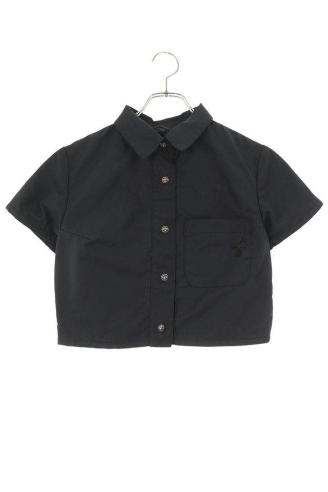 クロムハーツ サイズ:S  クロスパッチクロスボールボタンナイロン半袖シャツ 中古 SS07