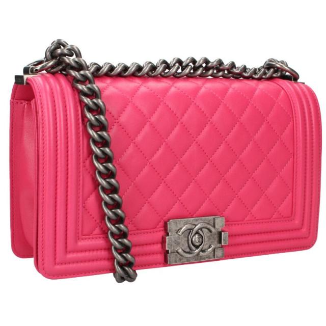 シャネル サイズ:25  ボーイシャネル25 ラムスキンチェーンショルダーバッグ 中古 SB01