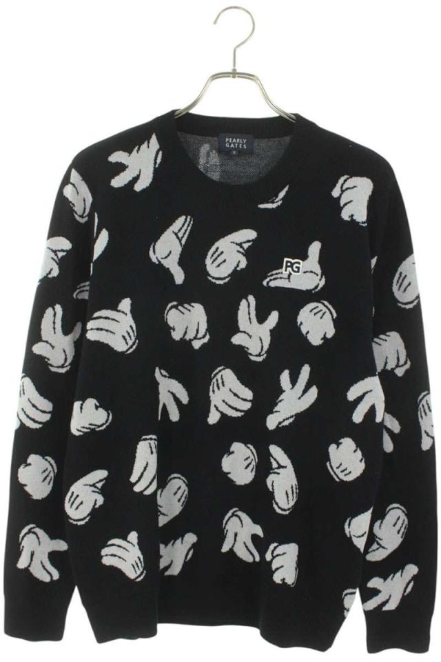 パーリーゲイツ サイズ:5  053-1270013 ミッキーハンド総柄ニット 中古 BS99