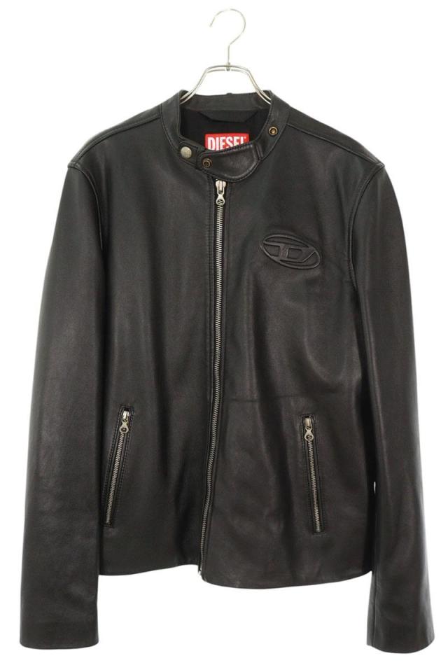 ディーゼル サイズ:50  L-LO A10627 ロゴエンボスシングルライダースレザージャケット 中古 BS99