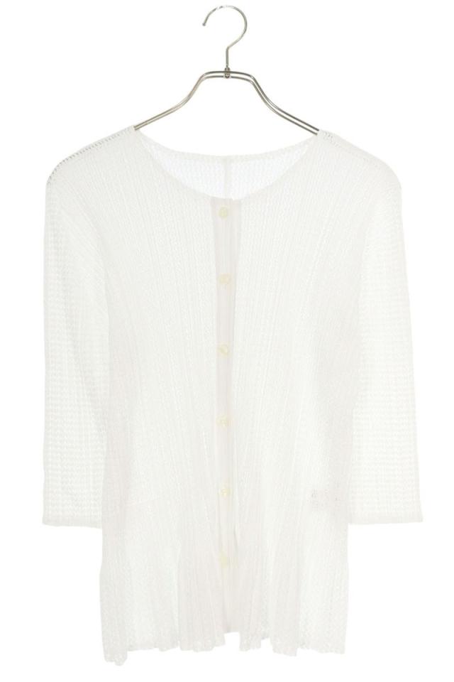 イッセイミヤケプリーツプリーズ サイズ:3  PP53-J0523 ノーカラープリーツカーディガン 中古 BS99