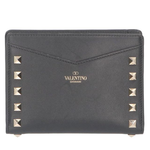ヴァレンティノガラヴァーニ  ロックスタッズ2つ折りレザーパスケース 中古 BS99