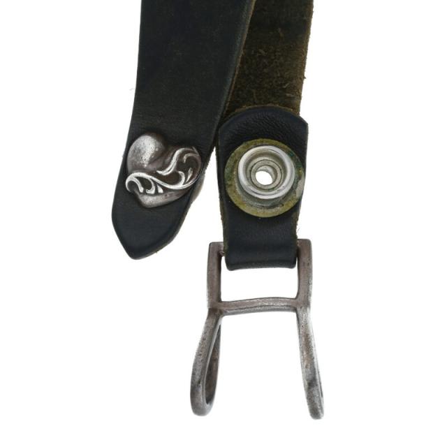 クロムハーツ BELT LOOP ハートボールボタンレザーベルトループ 中古