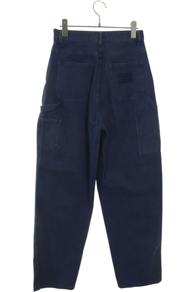 ミュウミュウ サイズ 36 MP1723 ガ メントダイギャバジンデニムパンツ  