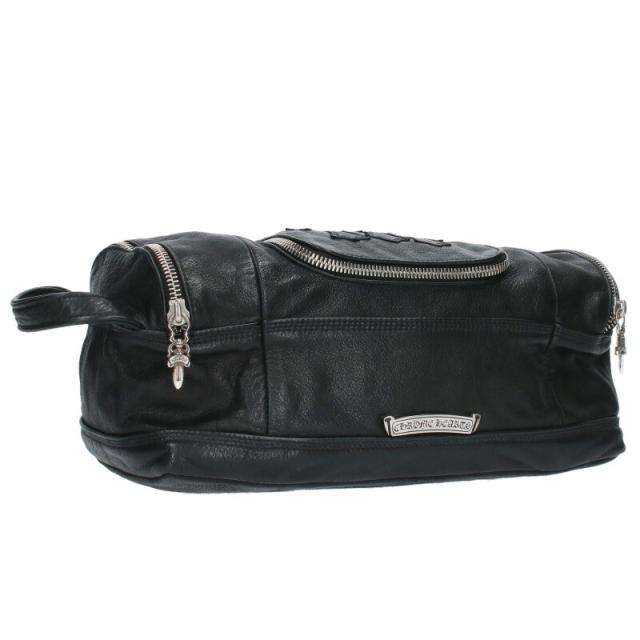 クロムハーツ   DUFFLE セメタリークロスパッチダガージップレザーハンドバッグ 中古 SJ02