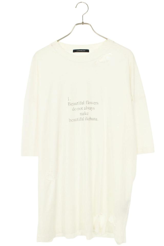 オールモストブラック サイズ:3  23AW  23AW-CS05 エイジング加工プリントTシャツ 中古 BS99