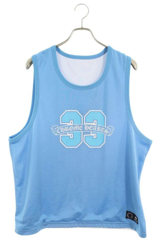 クロムハーツ サイズ:L  MESH WARM UP JERSEY リバーシブルCHロゴプリントメッシュタンクトップ 中古 SJ02