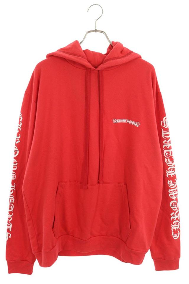 クロムハーツ サイズ:L  SWTSHRT PLV バックスクロールラベルプリントプルオーバーパーカー 中古 GZ11