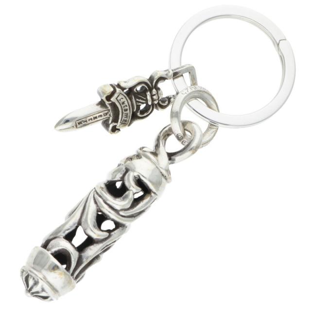 クロムハーツ   ROLLER&No5 DGGR ローラー#5ダガーキーリング シルバーウォレットチェーン 中古 OS06