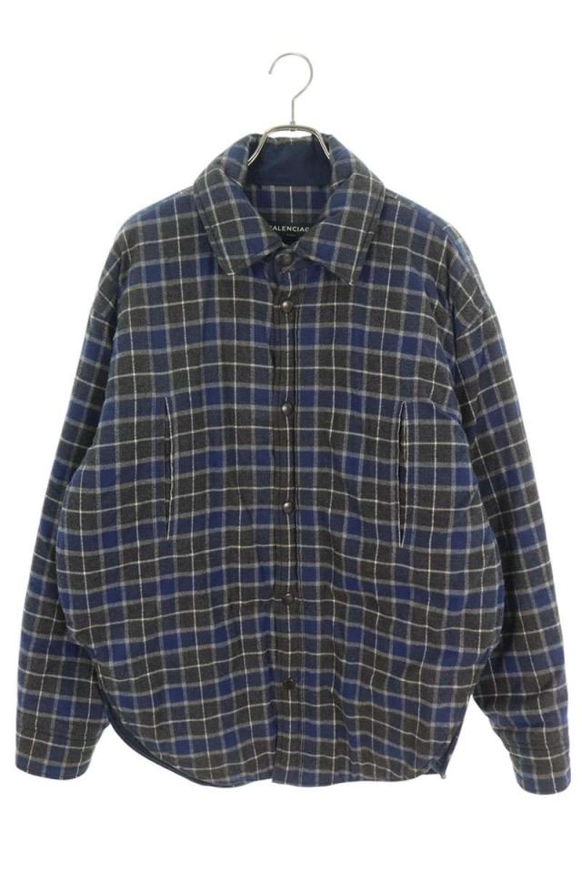 バレンシアガ サイズ:44  17AW  485747 TWB15 中綿入りチェックオーバーサイズブルゾン 中古 SB01