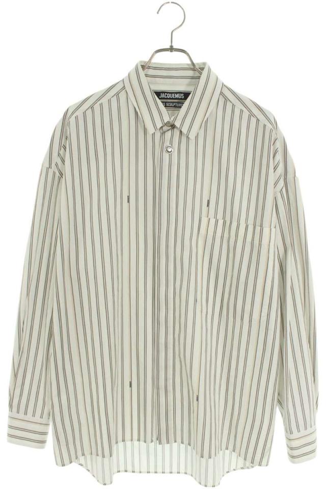 ジャックムス サイズ:48  245SH070 オーバーサイズ ストライプ長袖シャツ 中古 FK04