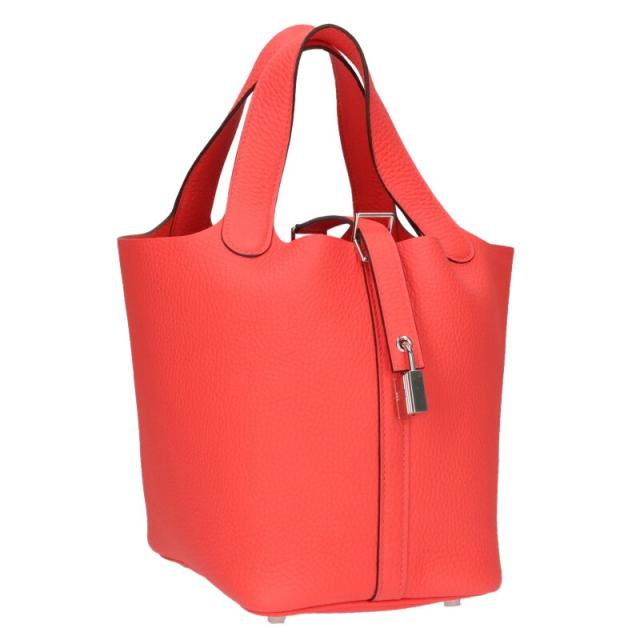 エルメス サイズ:PM  ピコタンPM Y刻印 SV金具トリヨンクレマンス ルージュクーハンドバッグ 中古 SB01