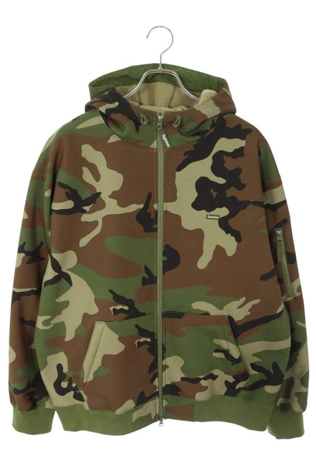 シュプリーム サイズ:L  23AW  Windstopper Zip Up Hooded Sweatshirt ウインドストッパージップアップフーデッド総柄ブルゾン 中古 OM10