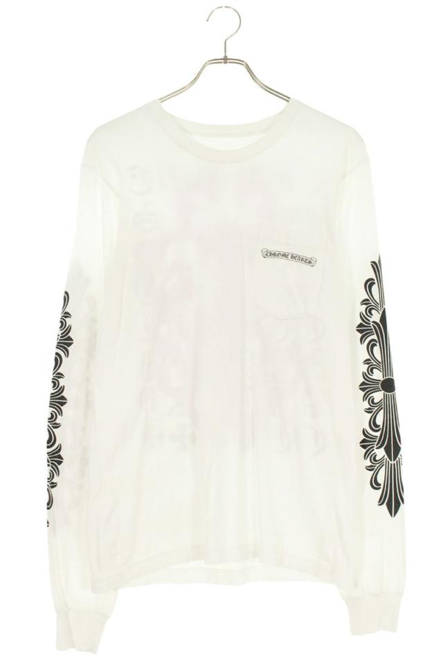 クロムハーツ サイズ:M  CH L S  1 袖フローラルヴァインダガーバックプリント長袖カットソー 中古 SJ02