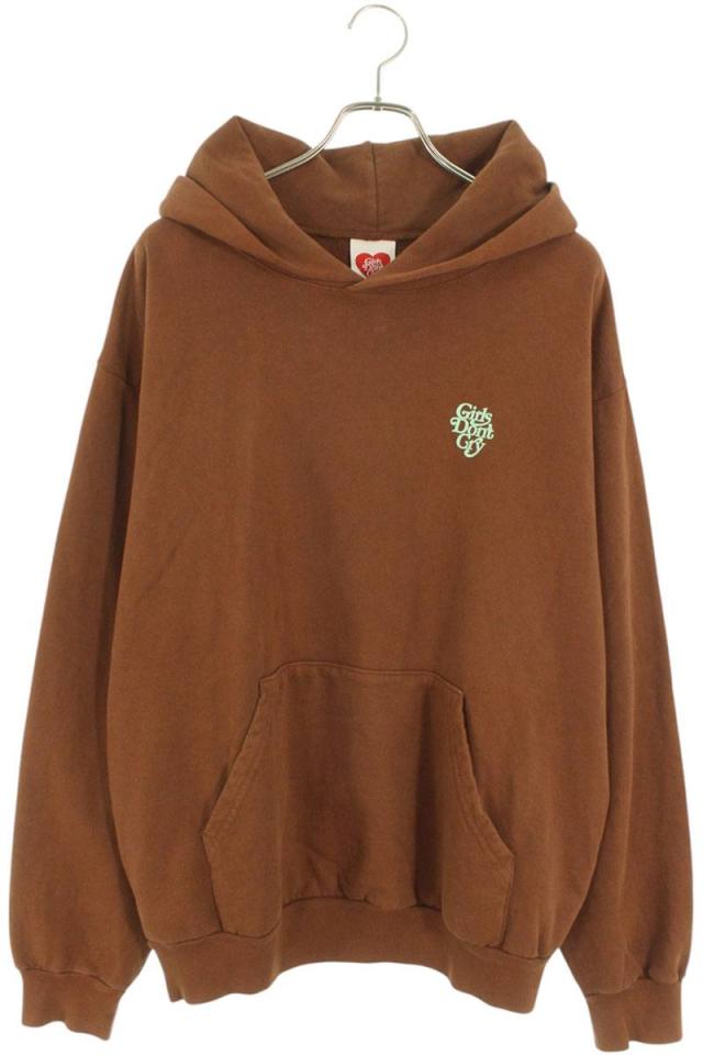 ガールズドントクライ サイズ:L ロゴプリントプルオーバーパーカー