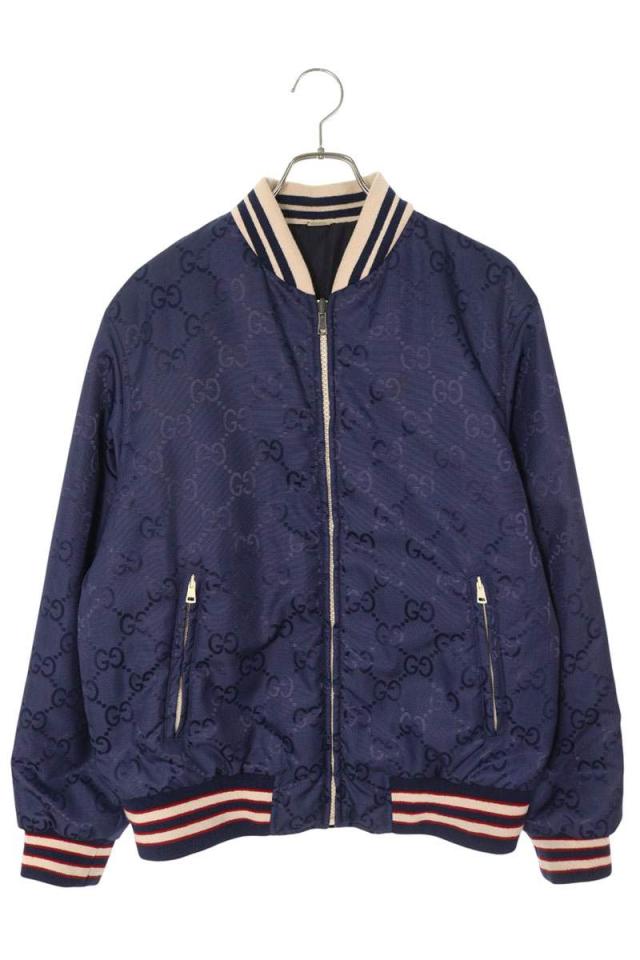 グッチ サイズ:48  770283 ZAPA0 GGリバーシブルナイロンキャンバスブルゾン 中古 SB01