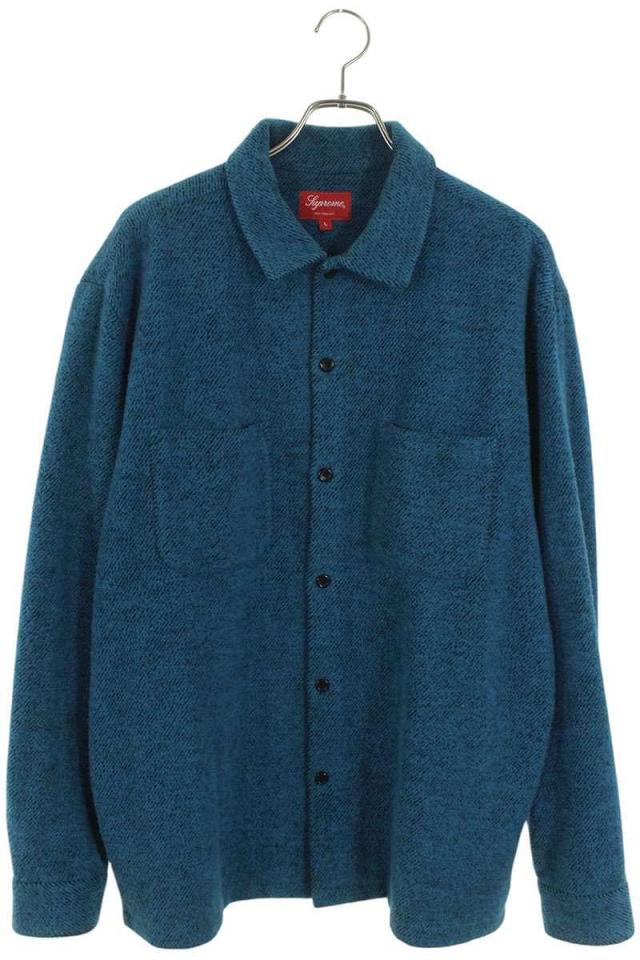 シュプリーム サイズ:L  22AW  Brushed Flannel Twill Shirt フランネルツイル長袖シャツ 中古 BS55
