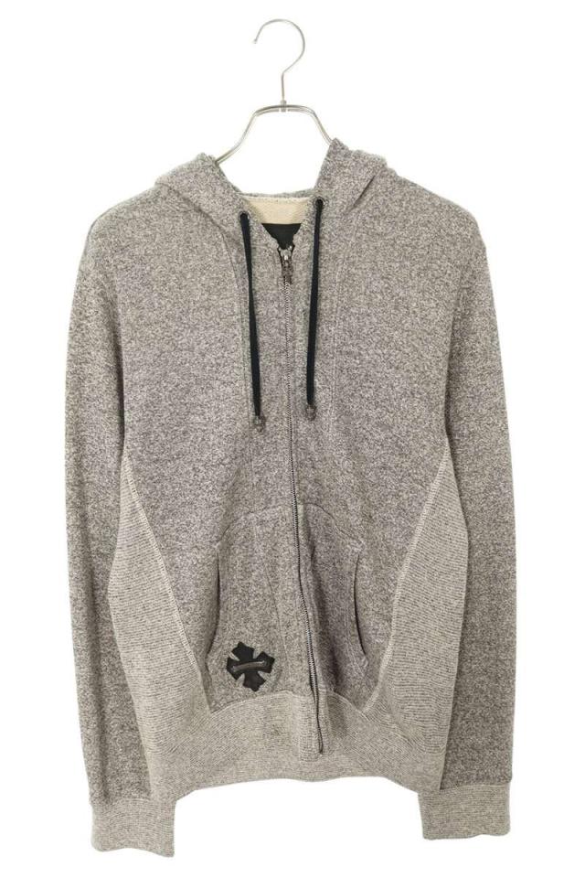 クロムハーツ サイズ:M CHプラスパッチ付きジップアップパーカー 中古 SJ02