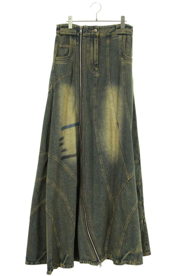 ノーフェイスストゥディオス サイズ:S  WAVE DENIM SKIRT ユーズド加工ウェイブデニムスカート 中古 BS99