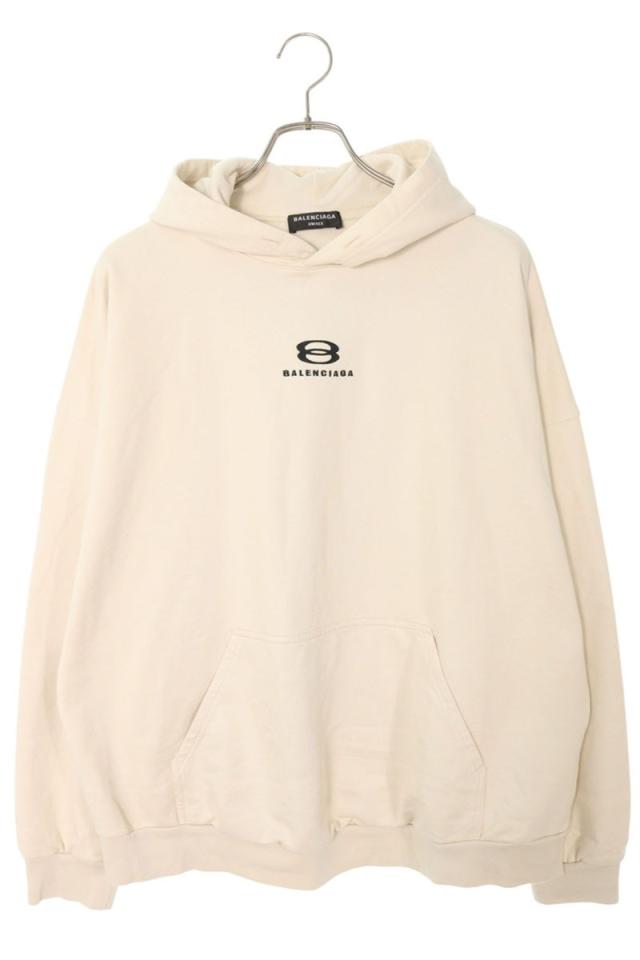 バレンシアガ サイズ:1 674986 TLVG1 フロントロゴ刺繍パーカー 中古 OM10 バレンシアガ サイズ:1 674986 TLVG1 フロントロゴ刺繍パーカー 中古 OM10
