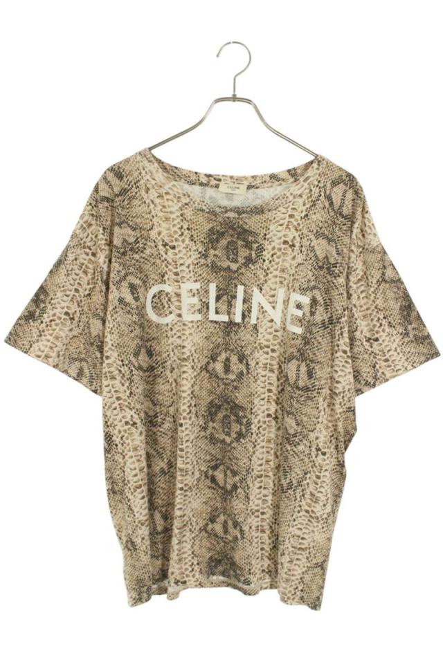 セリーヌ   2X681307H パイソン柄ロゴルーズフィットTシャツ 中古 BS99