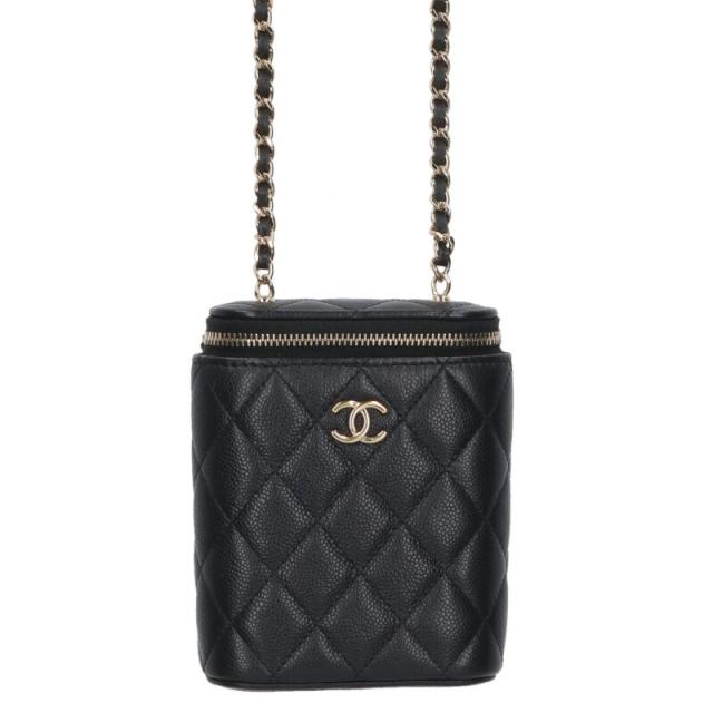 シャネル   AP2646 マトラッセ スモール ヴァニティケース キャビアスキンチェーンショルダーバッグ 中古 GZ14