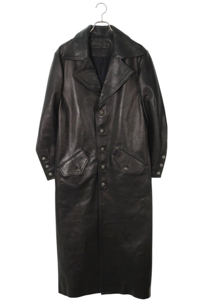 クロムハーツ サイズ:S クロスボールボタンレザーロングコート 中古 GZ11