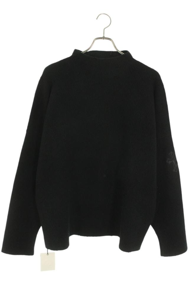 クロムハーツ サイズ:MED/LRG ハラコクロスパッチハイネックカシミアニット 中古 SJ02