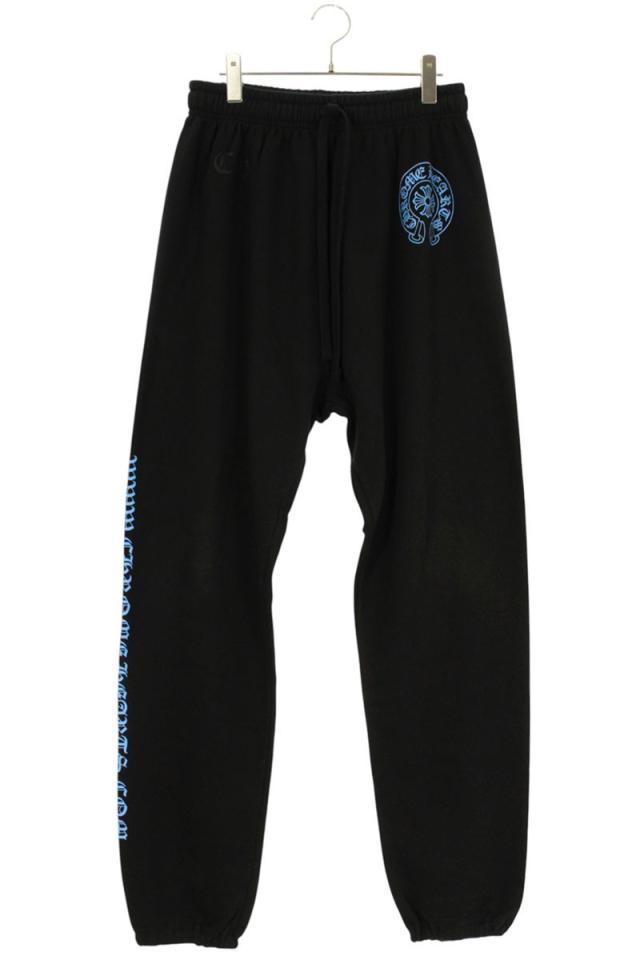 クロムハーツ サイズ:L  SWEAT PANTS サイドオンラインロゴプリントスウェットロングパンツ 中古 SJ02