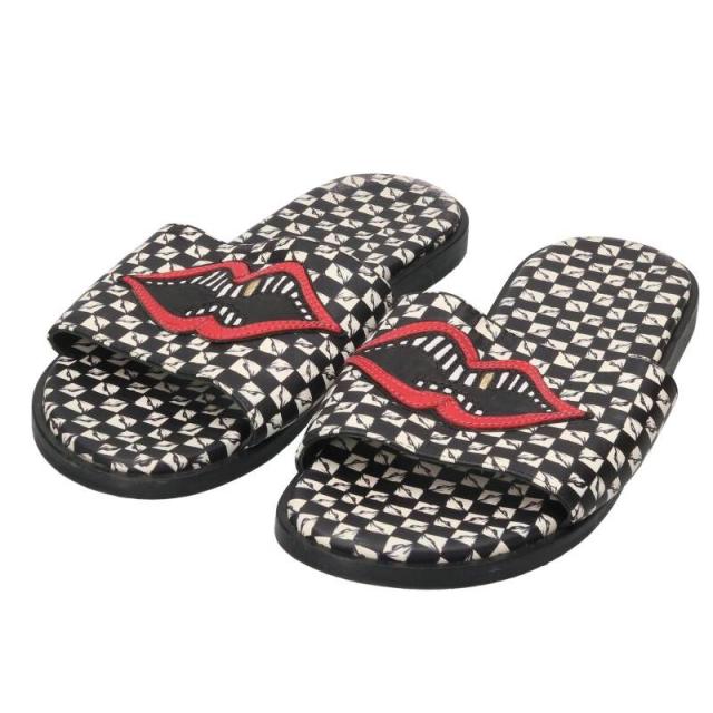 クロムハーツ サイズ:41  CH SLIDE LEATHER 99EYESチョンパーパッチレザーサンダル 中古 SJ02