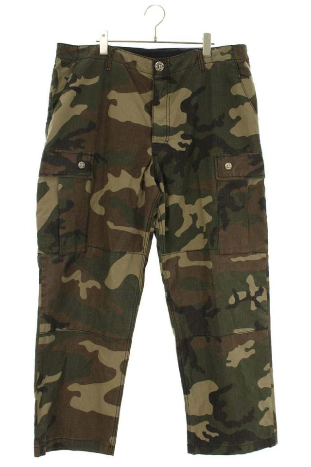 クロムハーツ サイズ:38インチ  CAMO CARGO PANTS クロスパッチ付きカモ柄カーゴロングパンツ 中古 OM10